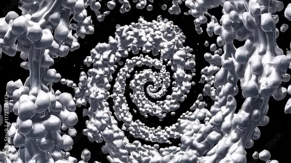 Poster swirling white particles create a mesmerizing visual effect