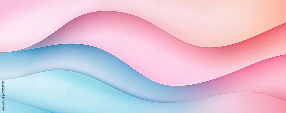 Poster Pastel abstract background idea. Soft waves in pastel colors creating a tranquil and calming visual effect.