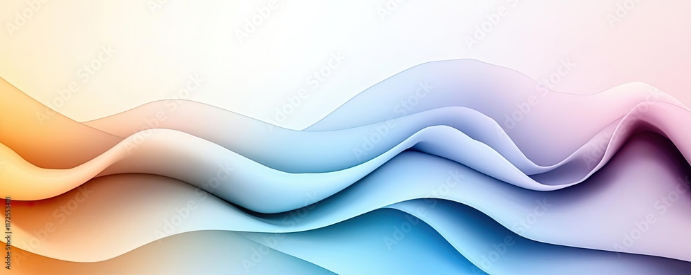 Aufkleber Pastel abstract background idea. Abstract colorful waves create a soothing and modern visual backdrop for design projects.