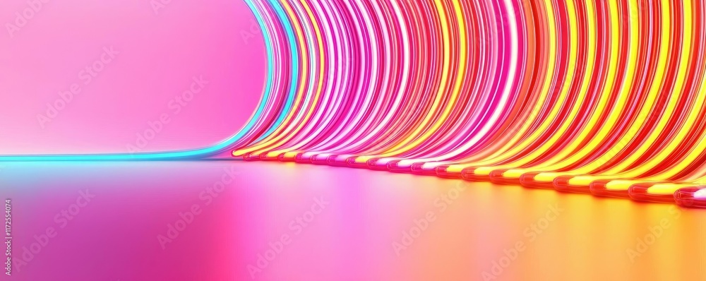 Aufkleber neon abstract background idea. vibrant neon colors create a modern, futuristic wave effect in a styl