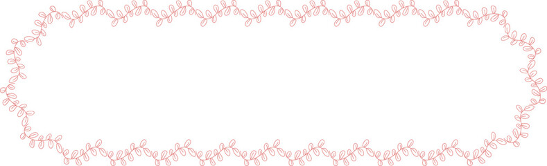 Floral Wreath Wedding Card Line Illustration
