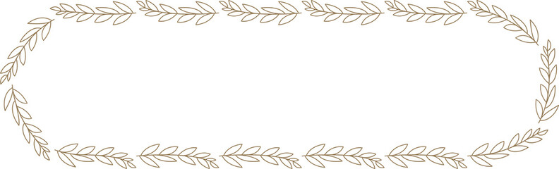 Floral Wreath Line Art Illustration
