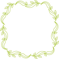 Floral Wreath Wedding Line Illustration
