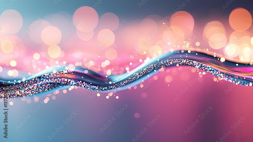 Aufkleber Glitter abstract background concept. Abstract wave pattern with colorful bokeh lights and sparkling textures.