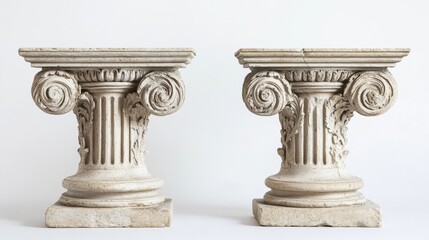 Fototapeta premium Classic Ionic Roman Pillars with Smooth Shaft Design