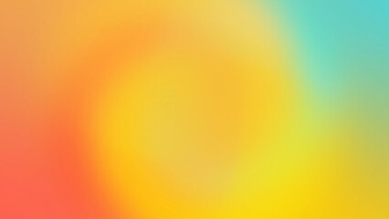 A glowing abstract gradient blending warm yellow, orange, and red with a touch of teal, creating a dynamic, fluid flow that radiates warmth, cheerfulness, and vibrant energy