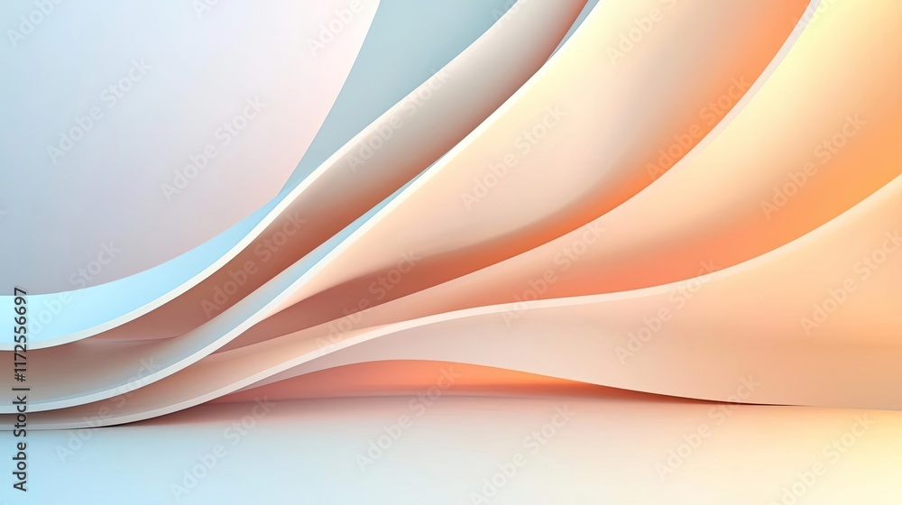 Poster Pastel abstract background idea. Abstract wavy background with soft colors and smooth gradients for design projects.