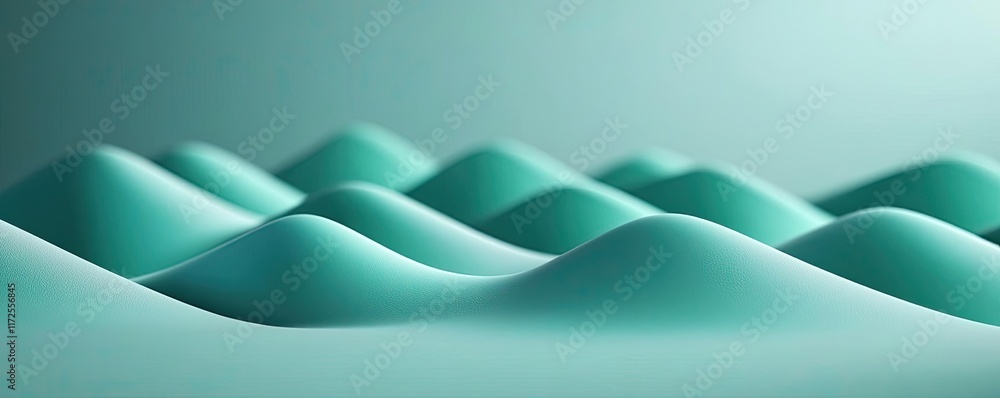 Poster pastel abstract background idea. abstract representation of soft, undulating hills in soothing teal 