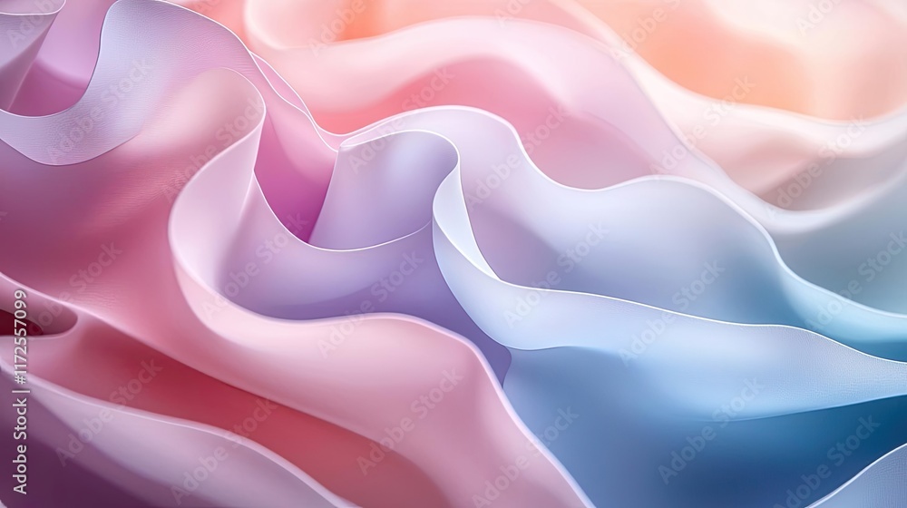 Poster pastel abstract background idea. soft, flowing fabric in pastel shades of pink and blue, creating a 