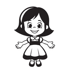 Cute happy girl vector