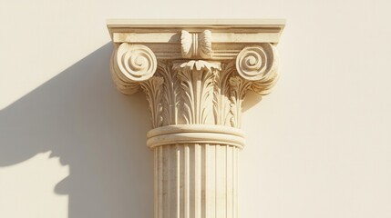 Obraz premium Elegant Roman Column with Scrolls and Leaf Details