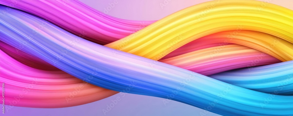 Poster neon abstract background idea. a vibrant blend of colorful waves creates a stunning abstract backgro