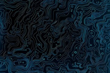 Fototapeta premium Abstract close-up of a glowing blue digital circuit board, showcasing intricate connections and technological design on a black background. 