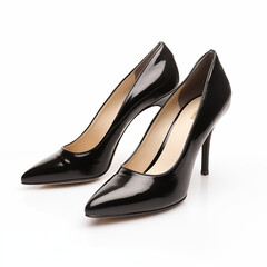Black Patent Leather High Heels Pointed Toe Pumps Womens Footwear