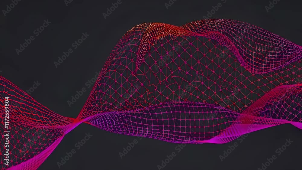 Poster dynamic abstract wave animation showcasing vibrant colors and flow