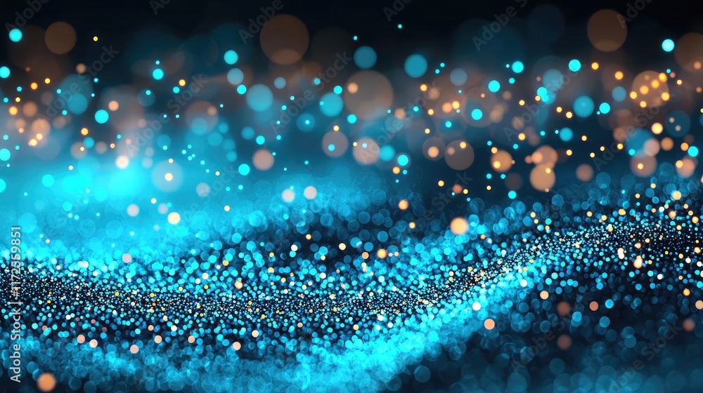 Aufkleber Glitter abstract background concept. Abstract shimmering blue particles creating a magical glowing effect in digital art.