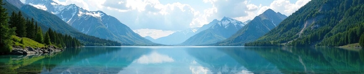 A serene lake reflects the grandeur of surrounding peaks, turnagain, mountains