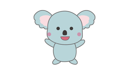 口を開けて笑ったコアラのイラスト