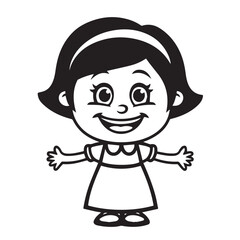 Cute happy girl vector