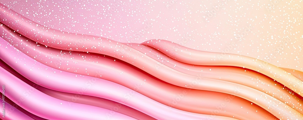 Poster Glitter abstract background concept. Abstract waves in soft pink tones with a sparkling background for creative designs.