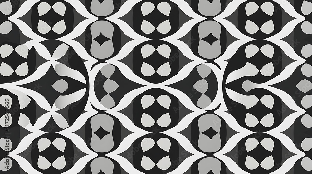 Poster abstract black and white geometric pattern
