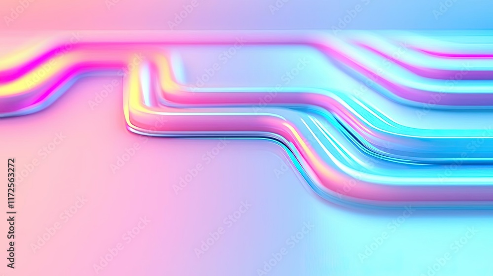 Aufkleber Pastel abstract background idea. Abstract colorful lines and curves creating a modern digital background effect.