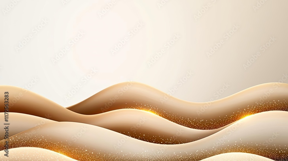 Aufkleber Glitter abstract background concept. Elegant abstract wavy pattern with warm tones and subtle sparkle for creative design.