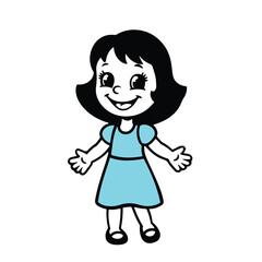 Cute happy girl vector
