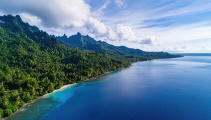 Fototapeta premium Huahine, French Polynesia Discover romantic seclusion on a Polynesian island with pristine beaches and lush jungles