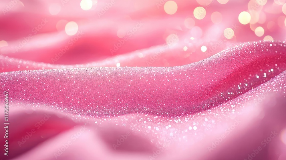 Poster Glitter abstract background concept. Soft pink fabric with shimmering texture and glimmering details creates a joyful mood.