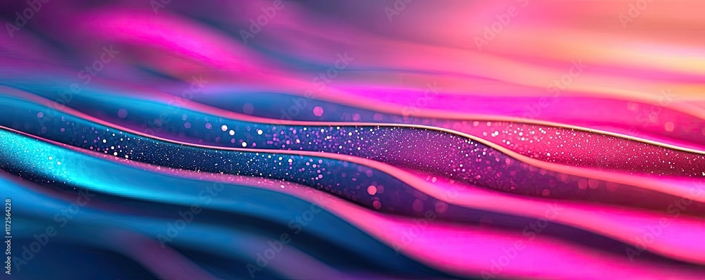 Poster Glitter abstract background concept. Abstract waves of color blend and swirl, creating a mesmerizing visual experience.