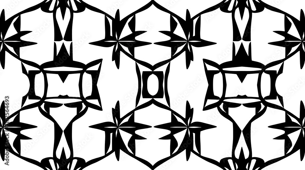 Poster geometric black and white pattern: this intricate design features a black and white geometric patter