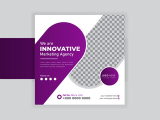 business marketing agency promotion social media post vector template. set of editable minimal square web banner