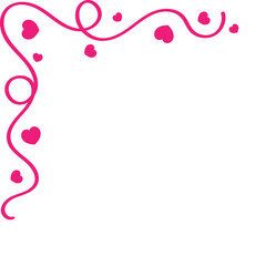 Valentine Love Ribbon Corner