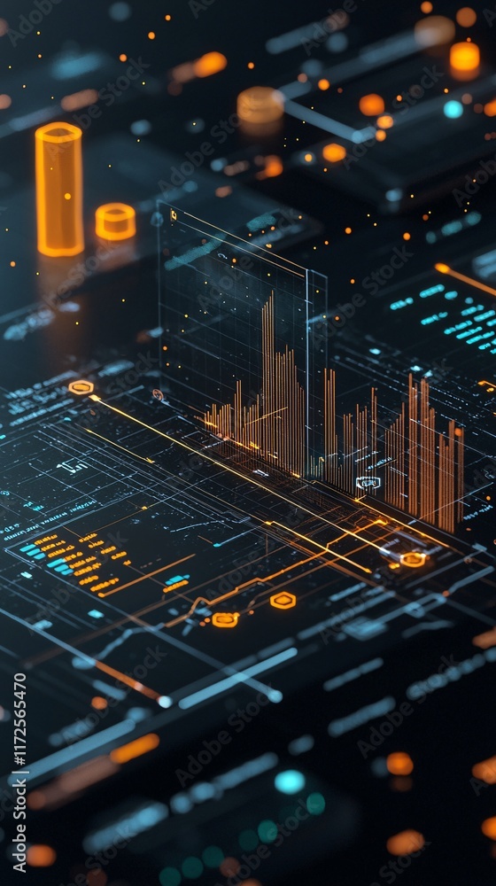 Poster a stylized macro view of cost of capital and investment inflation, featuring symbolic graphs and viv