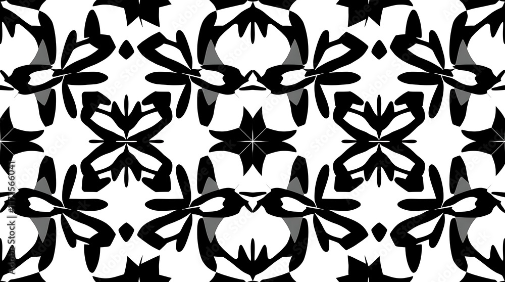 Poster abstract geometric pattern: a mesmerizing black and white geometric pattern, with bold shapes and co