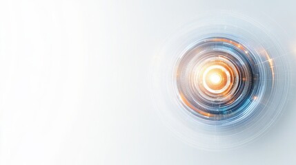 Fototapeta premium Abstract futuristic technology background with glowing circular spiral, light effects, and digital patterns, ideal for innovation and science themes.