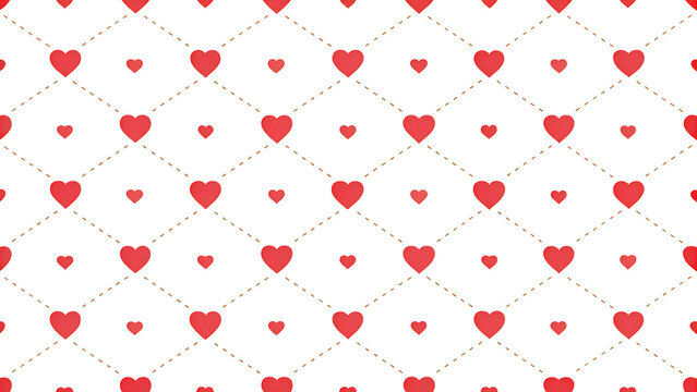 Uniform red heart pattern on white background, arranged evenly in grid formation for Valentine's Day