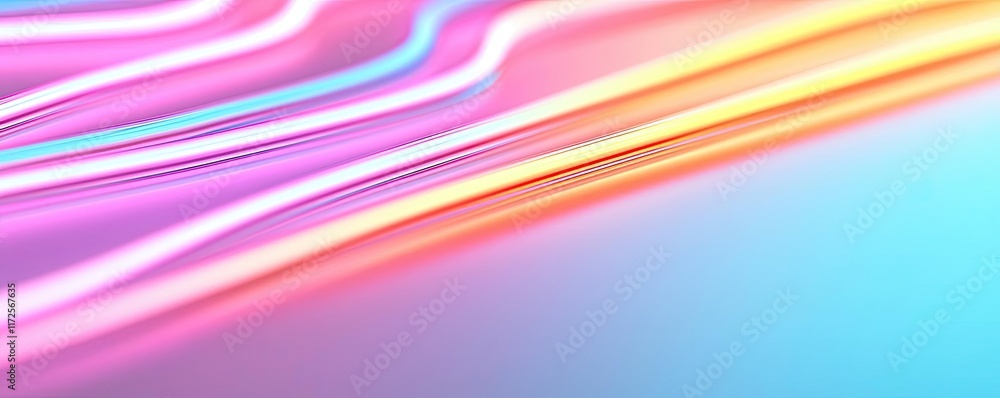 Poster Neon abstract background idea. Vibrant wave patterns create a stunning blend of color and movement in modern graphics.