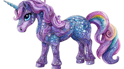 Obraz premium Enchanted Purple Unicorn