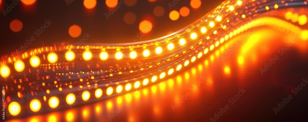 Poster neon abstract background idea. vibrant glowing orange lights create a mesmerizing visual effect on a