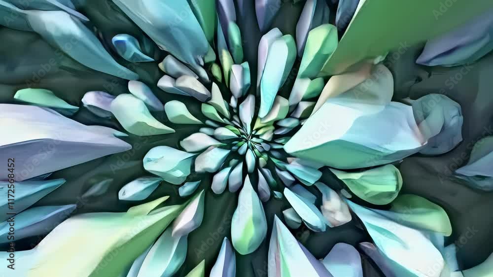 Poster abstract spiral design showcasing colorful shapes and textures seamless looping