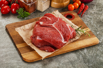 Raw beef meat piece for cooking