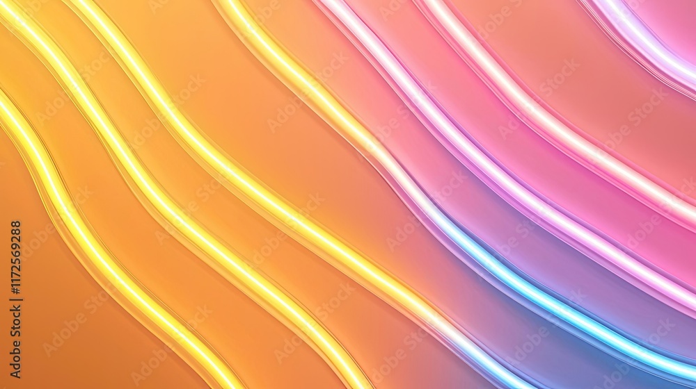 Poster Neon abstract background idea. Vibrant neon lines create a dynamic and colorful backdrop for art and design projects.