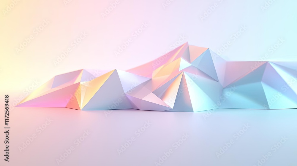 Poster pastel abstract background idea. abstract geometric landscape with colorful pastel shades and soft l
