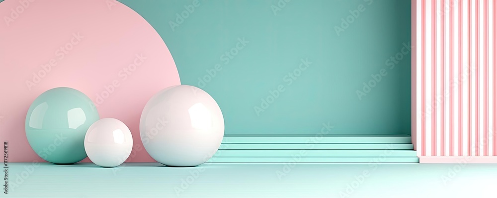 Poster Pastel abstract background idea. Abstract design featuring colorful geometric shapes and modern aesthetic.