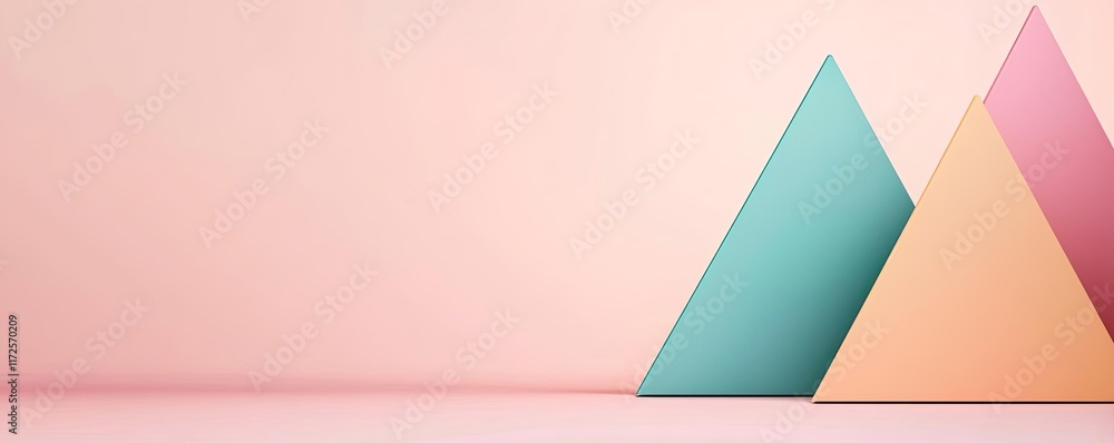 Poster pastel abstract background idea. abstract geometric shapes on a pastel background create a modern ae
