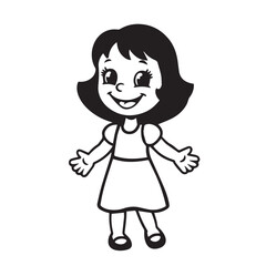 Cute happy girl vector