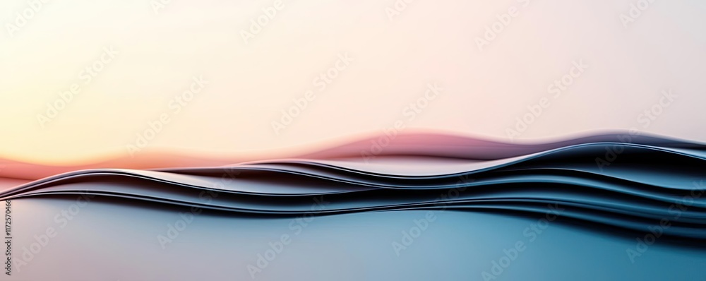 Poster pastel abstract background idea. abstract waves in soft colors create a serene, calming landscape at