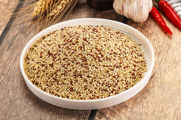 Raw dry quinoa seeds cereal